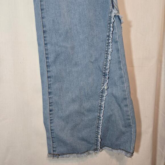 VTG Bebe Raw Edge Flared Denim Jeans 6 28 High Rise Hippie Casual Boho Capsule - Picture 12 of 12